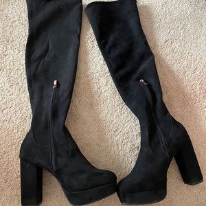 Bamboo Knee High Black Boots